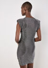 Ruched Sparkle Bodycon Mini Dress, Silver, large