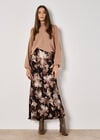 Painterly Floral Slip Maxi Skirt, Grey, large