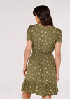 Sunspot Smocked Mini Dress, Khaki, large