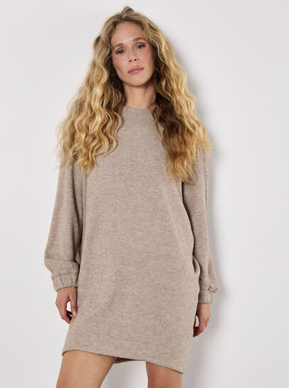 Honeycomb Knit Jumper Mini Dress