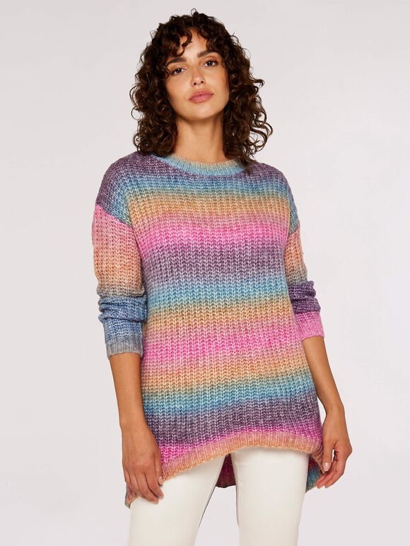 SpaceDye Curved Jumper, Purple, large