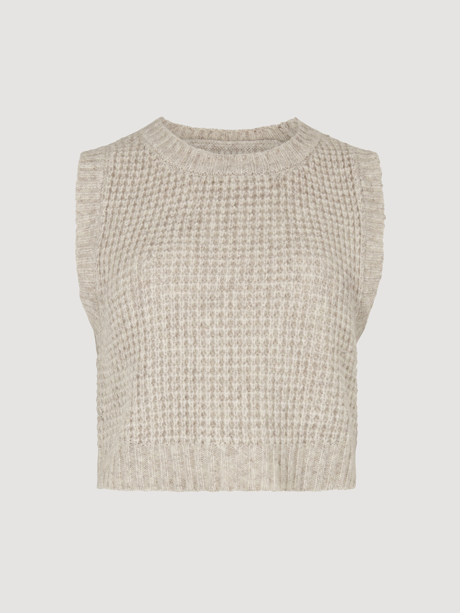Cropped Waffle Knitted Vest Top | Apricot Clothing