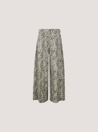Zimi Wide-Leg Leopard Print Jeans