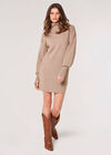 Soft Knit Jumper Mini Dress, Cream, large