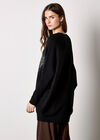 Stud Star Batwing Tunic Jumper, Black, large