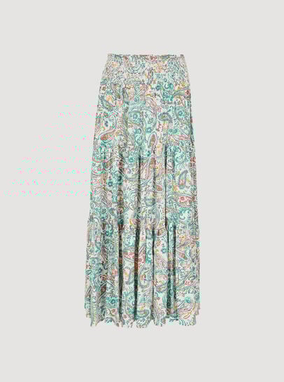 Paisley Tiered Maxi Skirt
