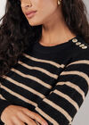 Striped Knitted Dress, Black, large