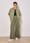 Wide Leg Chino Trousers, Khaki, large
