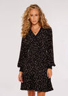 Ditsy Floral Mini Dress, Black, large