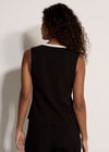Jersey Crepe Monochrome Waistcoat, Black, large