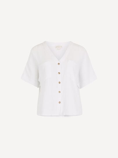Textured V-Neck Blouse