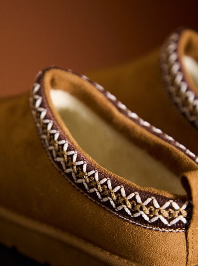Faux Fur Lined Suede Slipper Boot