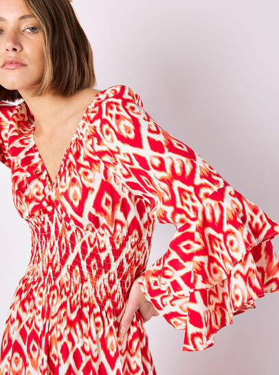 Ikat Swirls Maxi Dress