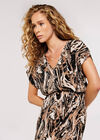 Marble Print Midi Dress, Black, large