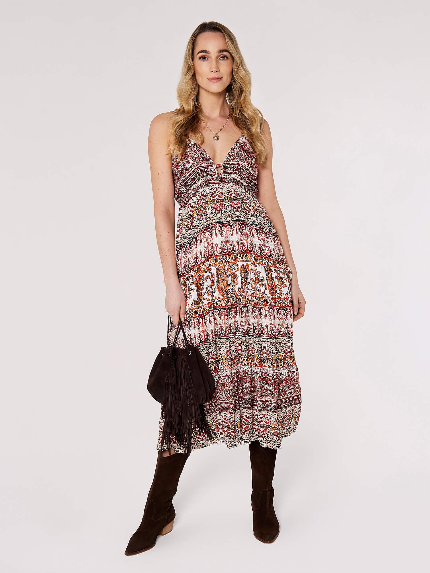 Red cami midi dress discount