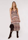 Paisley Cami Midi Dress, Rust, large