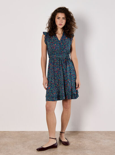 Ruffle Floral Mini Dress