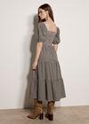 Cotton Gingham Milkmaid Midaxi Dress, Green, large