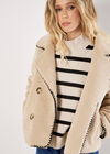 Blanket Stitch Teddy Borg Jacket, Stone, large