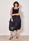 Curve Puffball Midi Skirt, Black, large
