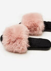 Cosy Faux Fur Luxe Slippers, Pink, large