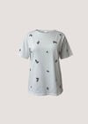 Floral Embroidered Cotton T-Shirt, White, large