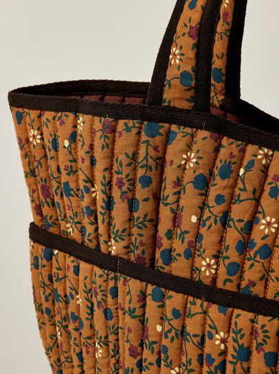 Quilted Mustard Floral Bag