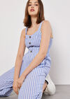 Stripe Button Detail Jumpsuit, Blue, large