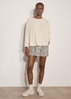 Jacquard Knit Jersey Top, Stone, large