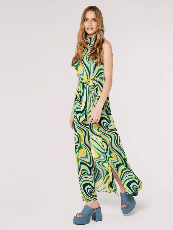 Retro Wave Jumpsuit, Green, large