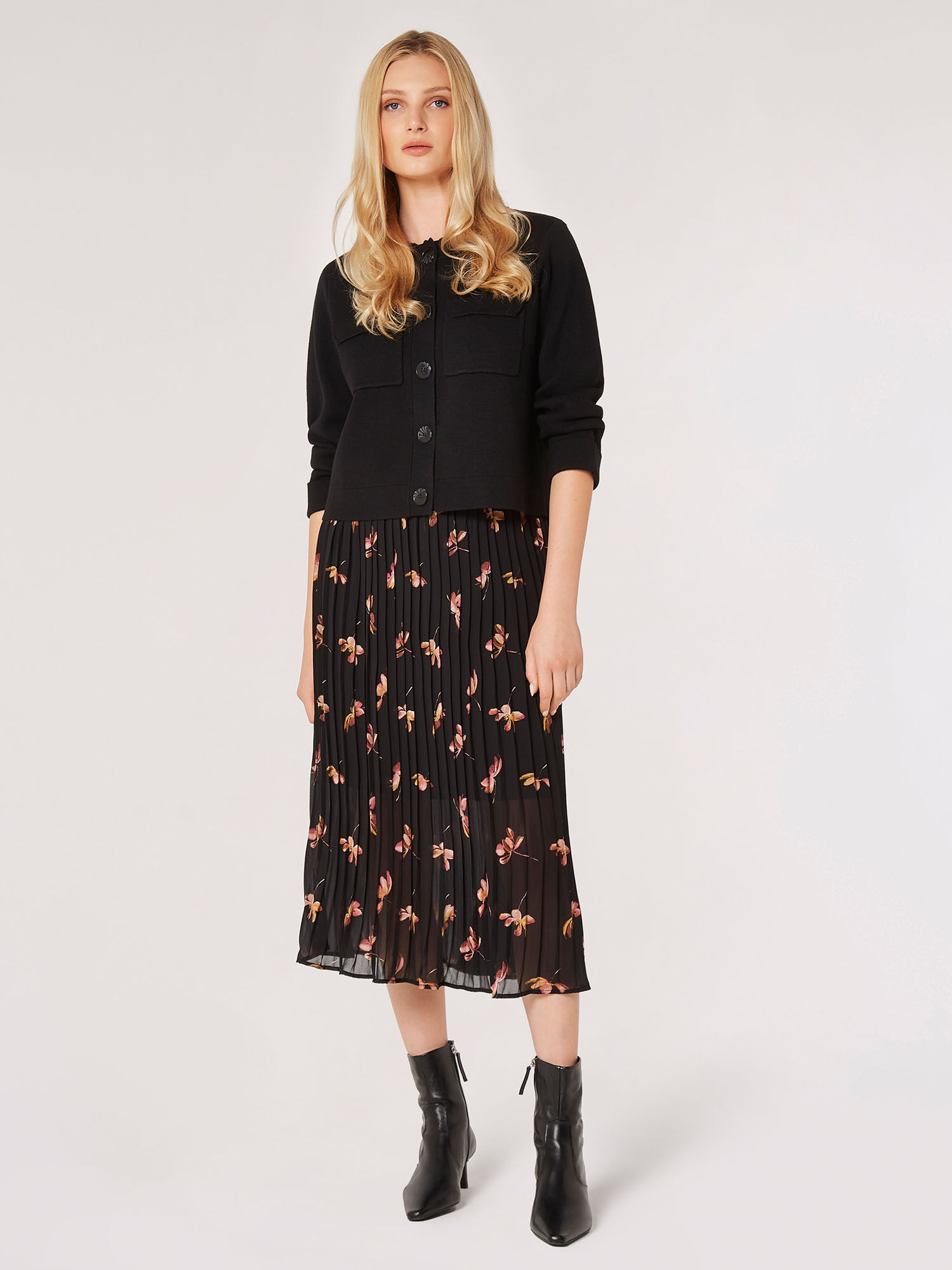 Jupe Midi Fleurie Vetements Apricot