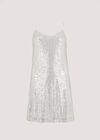 Sequin Cami Mini Dress, White, large