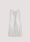 Sequin Cami Mini Dress, White, large