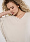 Soft Touch Oversized Batwing Top, Stone, large