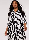 Curve Zebra Oversized Dress, White, large