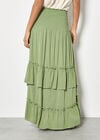 Smocked Bandeau Midi Dress, Green, large