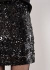Multi Sequin Bodycon Mini Skirt, Black, large