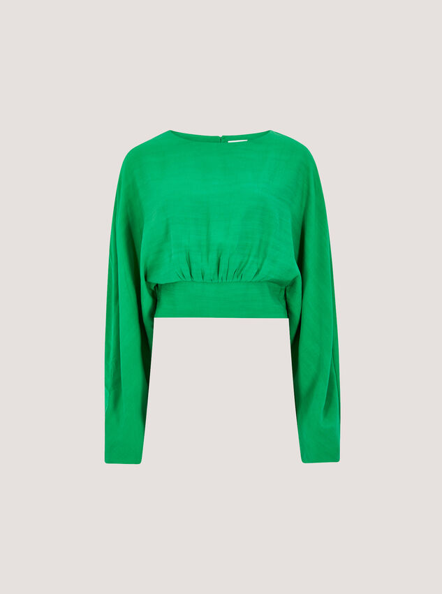 Split Back Crop Top, Green, large