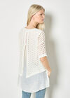 Shimmer Mesh Layered Tunic Top, White, large
