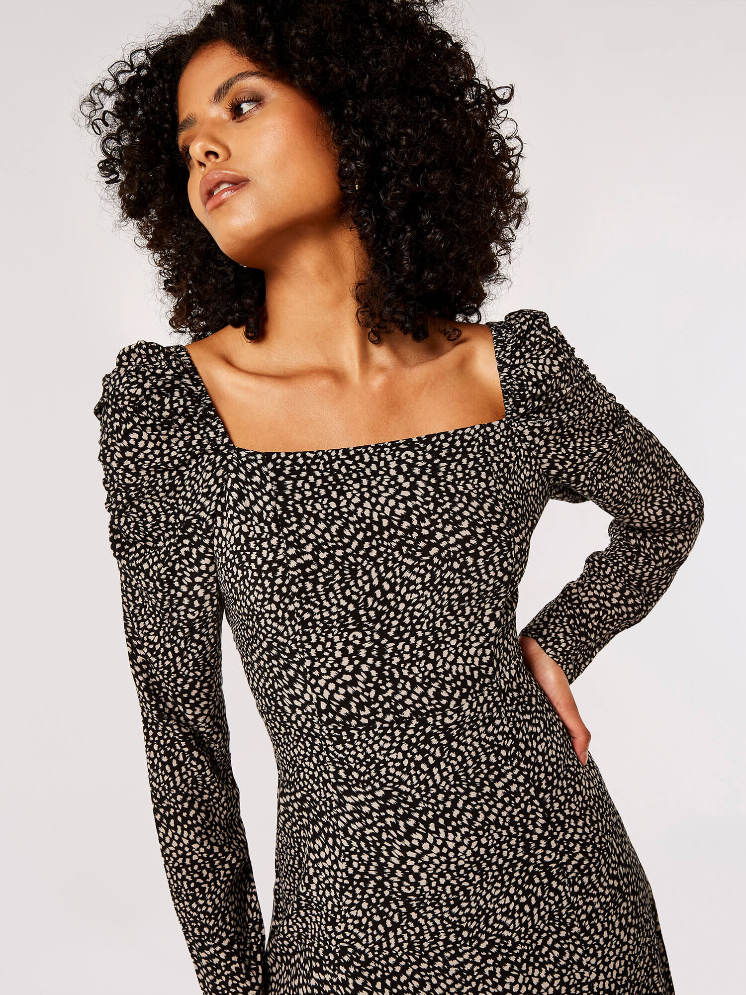 Black milkmaid midi dress shop