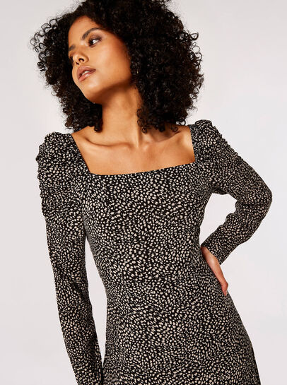 Ruched Milkmaid Midi Dress