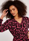 Floral Ruffle Dress, Coral, large