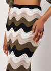 Colourful Waves Crochet Maxi Skirt, Khaki, large