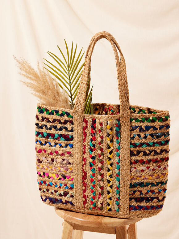 Recycled Jute Tote Bag, Assorted, large