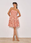 Batik Tile Print Cami Mini Dress, Orange, large