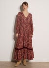 Paisley Floral Maxi Dress, Burgundy, large
