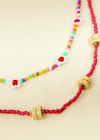 Beaded Shell Layered Necklace, Assorted, large