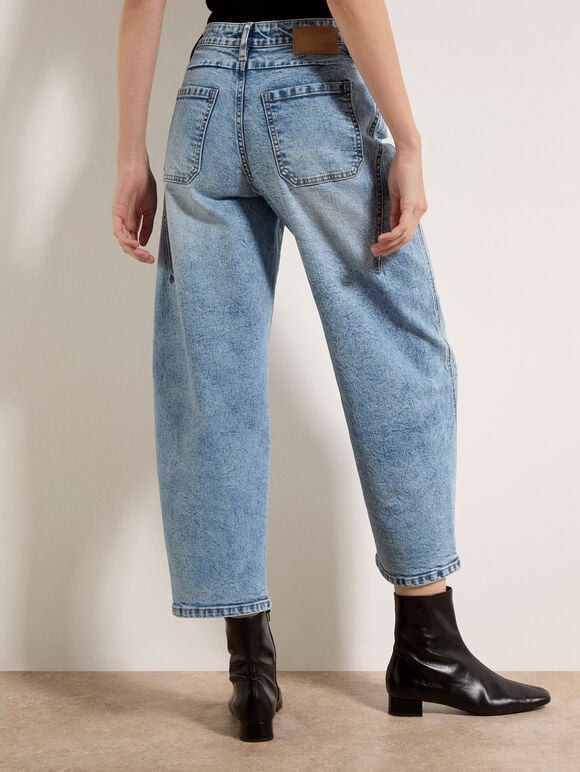 Mei Light-Wash Barrel Jeans, Sky Blue, large