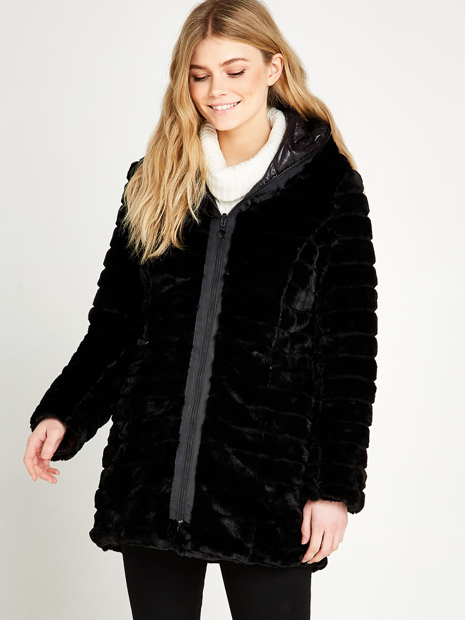 Reversible Faux Fur Puffa Jacket 