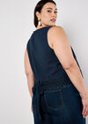 Cotton Lace Bow Top, Navy, large